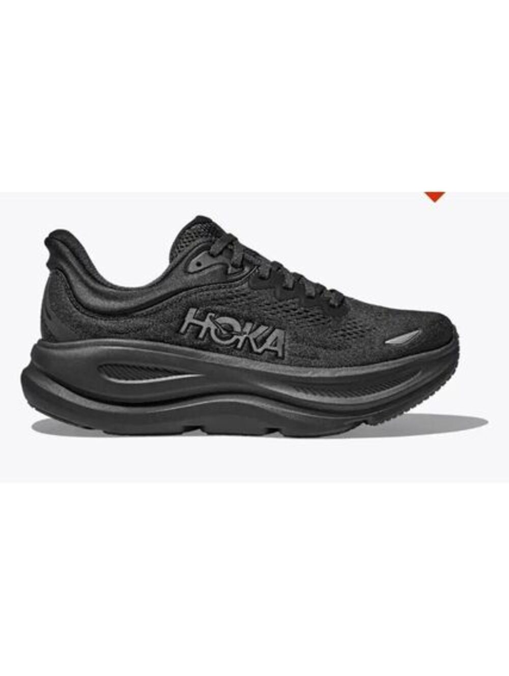 HOKA Black Running Shoes with Cushioned Sole and Breathable Mesh Upper, Size 10